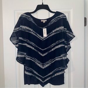 NWT Dress Barn Women’s Blue Short Sleeve Blouse Top Size Medium